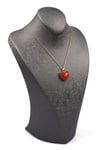 Red Jasper Doğal Taş Gold Renkli Kolye