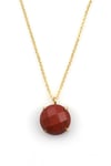 Red Jasper Doğal Taş Gold Renkli Kolye