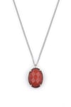 Red Jasper Doğal Taş Gümüş Renkli Kolye