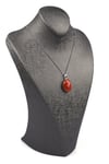 Red Jasper Doğal Taş Gümüş Renkli Kolye