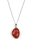 Red Jasper Doğal Taş Gümüş Renkli Kolye