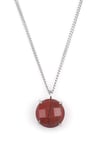 Red Jasper Doğal Taş Gümüş Renkli Kolye
