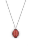Red Jasper Doğal Taş Gümüş Renkli Kolye