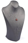 Red Jasper Doğal Taş Gümüş Renkli Kolye