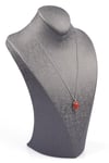 Red Jasper Doğal Taş Gümüş Renkli Kolye