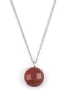 Red Jasper Doğal Taş Gümüş Renkli Kolye
