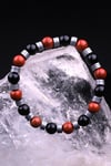 Red Jasper - Oniks - Hematit Doğal Taş Tasarım Bileklik 