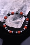 Red Jasper - Oniks - Hematit Doğal Taş Tasarım Bileklik 