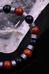 Red Jasper - Oniks - Hematit Doğal Taş Tasarım Bileklik 