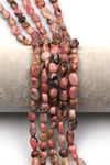 Rodonit Doğal Taş Dizi 6 x 8 mm Mercimek Kesim