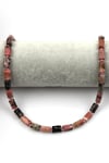 Rodonit Doğal Taş Dizi 7 x 12 mm Boru Kesim