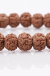 Rudraksha Tohumu Bileklik 6 x 7 mm Rondel Kesim