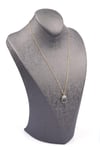 Rutil Kuvars Doğal Taş Gold Renkli Kolye