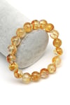 Sarı Topaz Doğal Taş Bileklik 11 mm Küre Kesim