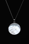 Sedef Doğal Taş Gümüş Renkli Kolye - KLY-1652
