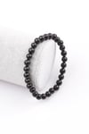 Shungite Doğal Taş Bileklik 6 mm Küre Kesim