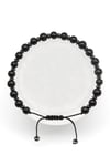 Shungite Doğal Taş Makrome Örme Bileklik Küre Kesim