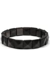 Silver Obsidyen Doğal Taş Bileklik 12 x 12 mm Özel Kesim