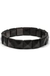 Silver Obsidyen Doğal Taş Bileklik 12 x 12 mm Özel Kesim