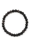 Silver Obsidyen Doğal Taş Bileklik 6 mm Küre Kesim