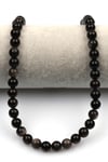 Silver Obsidyen Doğal Taş Dizi 8 mm Küre Kesim