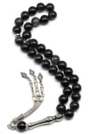 Silver Obsidyen Doğal Taş Tesbih 10 mm Küre Kesim TSB-0605
