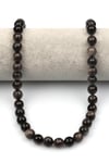 Silver Obsidyen Doğaltaş Dizi 10 mm Fasetli Küre Kesim