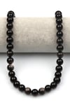 Silver Obsidyen Doğaltaş Dizi 10 mm Küre Kesim