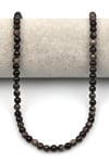 Silver Obsidyen Doğaltaş Dizi 6 mm Fasetli Küre Kesim