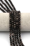 Silver Obsidyen Doğaltaş Dizi 6 mm Fasetli Küre Kesim