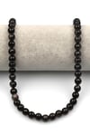 Silver Obsidyen Doğaltaş Dizi 8 mm Fasetli Küre Kesim