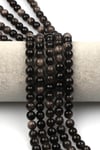 Silver Obsidyen Doğaltaş Dizi 8 mm Fasetli Küre Kesim