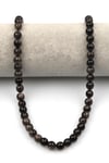 Silver Obsidyen Doğaltaş Dizi 8 mm Fasetli Küre Kesim