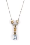 Sitrin - Akuamarin Doğal Taş 925 Ayar Gümüş Kolye