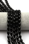 Siyah Akik Doğaltaş Dizi 8 x 12 mm Arpa Kesim