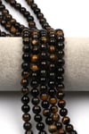 Siyah Kaplan Gözü Doğal Taş Dizi 8 mm Küre Kesim - DZ-1051
