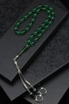 Yeşil Sıkma Tesbih 6 x 10 mm Arpa Kesim