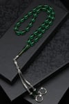 Yeşil Sıkma Tesbih 6 x 10 mm Arpa Kesim