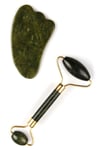 Yeşim Doğal Taş 2'li Set Face Roller ve Gua Sha Yüz Masaj Taşı