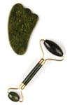 Yeşim Doğal Taş 2'li Set Face Roller ve Gua Sha Yüz Masaj Taşı