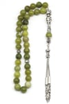 Yeşim Doğal Taş Tesbih 8 mm Küre Kesim