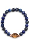 Zultanit-Lapis Lazuli Doğal Taş Bileklik 8 mm Fasetli Küre Kesim - BLK-2279