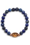 Zultanit-Lapis Lazuli Doğal Taş Bileklik 8 mm Fasetli Küre Kesim - BLK-2279