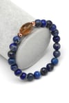 Zultanit-Lapis Lazuli Doğal Taş Bileklik 8 mm Fasetli Küre Kesim - BLK-2279