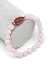Zultanit-Pembe Kuvars Doğal Taş Bileklik 8 mm Fasetli Küre Kesim - BLK-2278