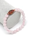 Zultanit-Pembe Kuvars Doğal Taş Bileklik 8 mm Fasetli Küre Kesim - BLK-2278
