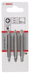 Bosch - Çift Taraflı Vidalama ucu PZ1/2/3*60 mm 3'lü