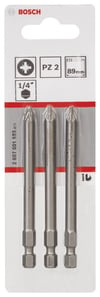 Bosch - Extra Hard Serisi Vidalama Ucu PZ 2*89 mm 3'lü