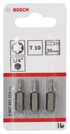Bosch - Extra Hard Serisi Vidalama Ucu T10*25 mm 3'lü