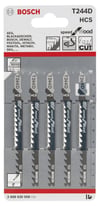 Bosch - Hızlı Kesim Serisi Ahşap İçin T 244 D Dekupaj Testeresi Bıçağı - 5'Li Paket